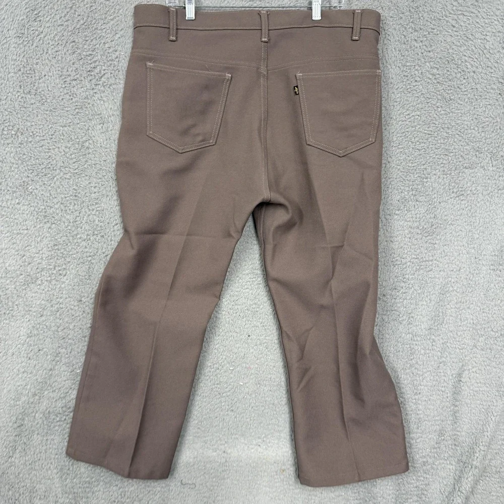 Vintage Levi's Dress‎ Pants Mens 40x30 Brown Dacron Polyester Bootcut Made USA